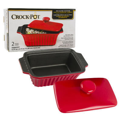 CASSEROLE,6.25" RECT RIBBED RE