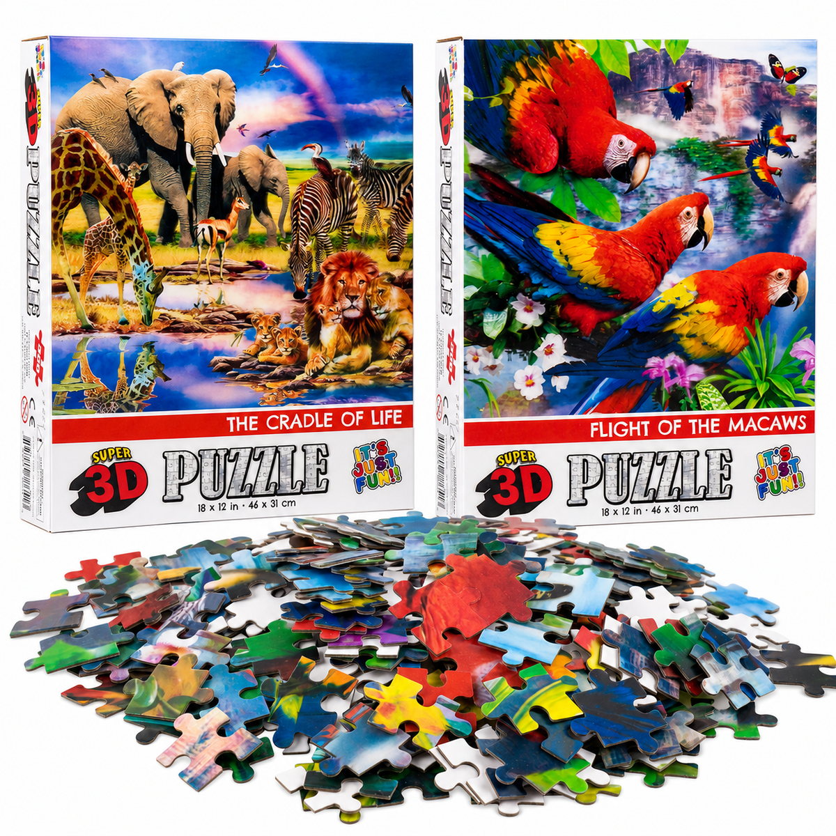 PUZZLE,300pc 3D WILDLIFE/PARRO