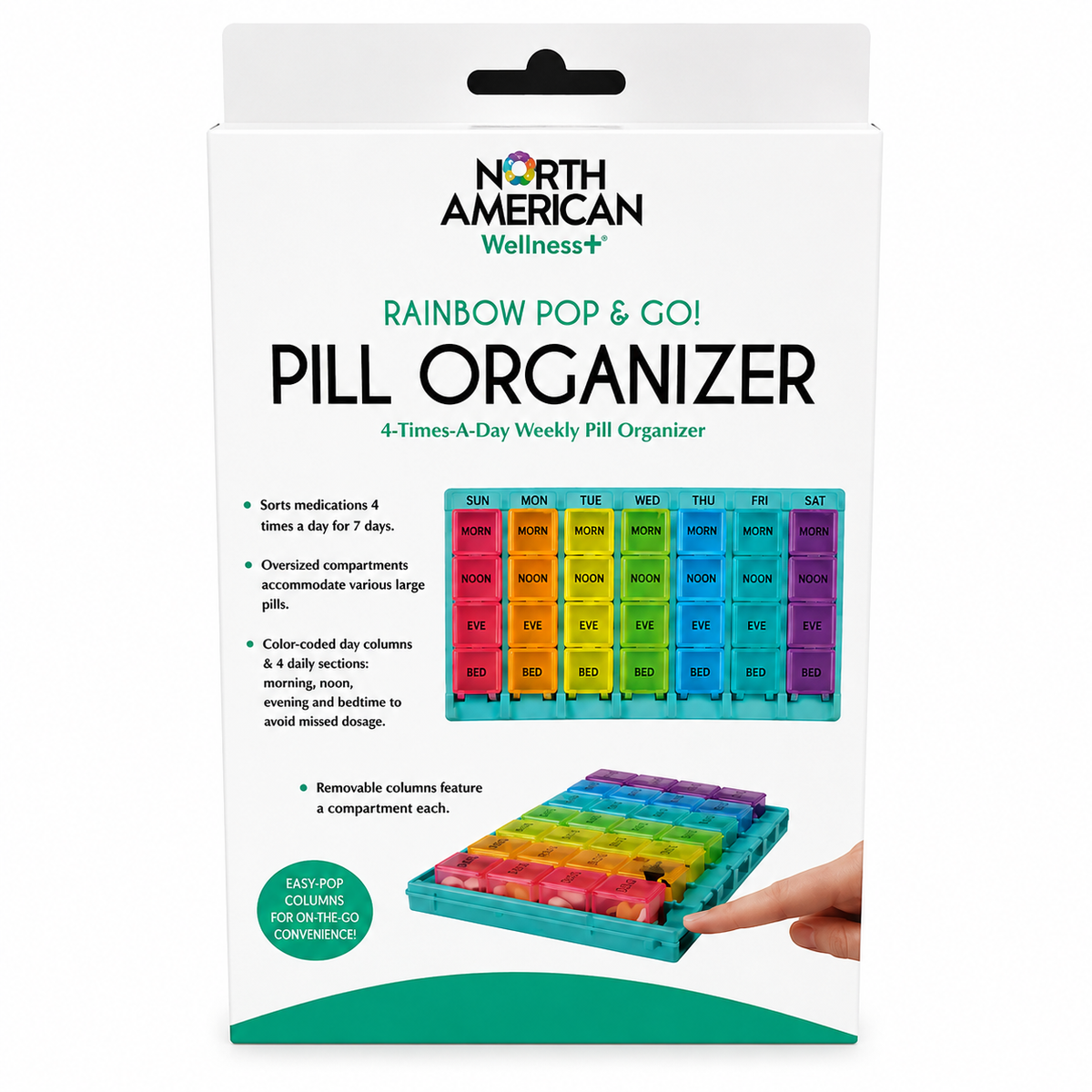 Weekly Pill Sorter + Organizer - Stackable Daily Boxes