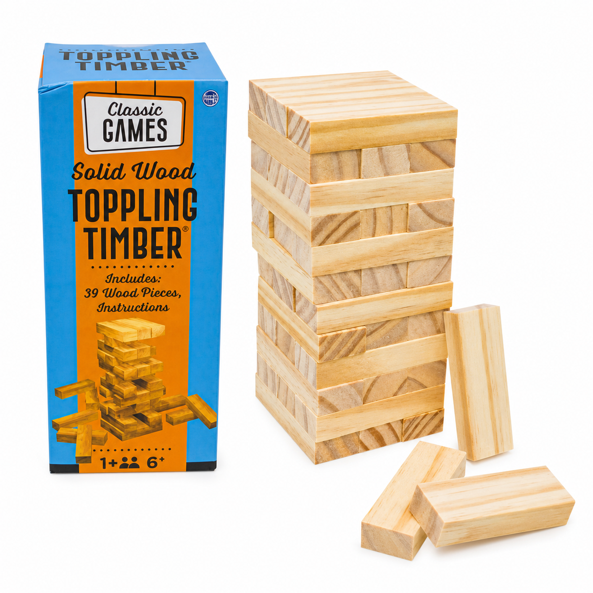 GAME,39pc WOOD TOPPLING TIMBER