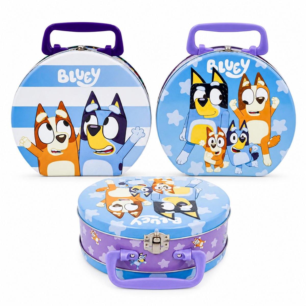LUNCH BOX,7"x7"x3"RND BLUEY 2A